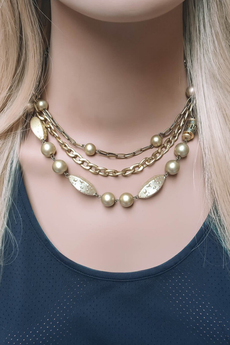 maxi colar dourado com pedras sweet lucy colar feminino online comprar