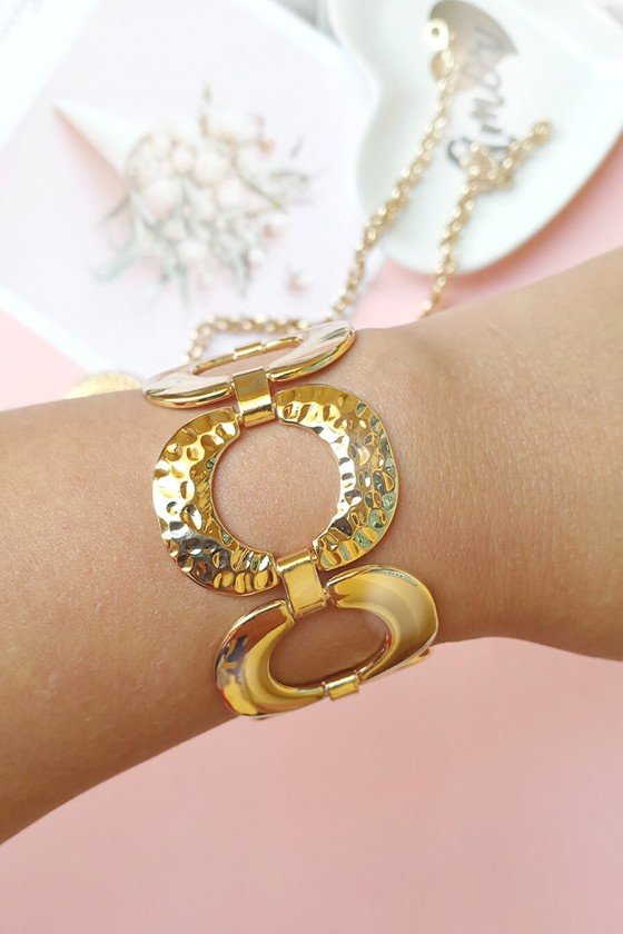 pulseira de luxo dourada elos grandes pulseiras femininas sweet lucy