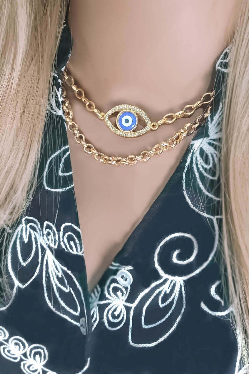 colar olho grego curto dourado sweet lucy comprar colar de olho grego site colar olho grego