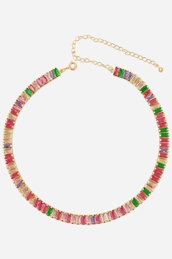 choker de pedras riviera colorida sweet lucy