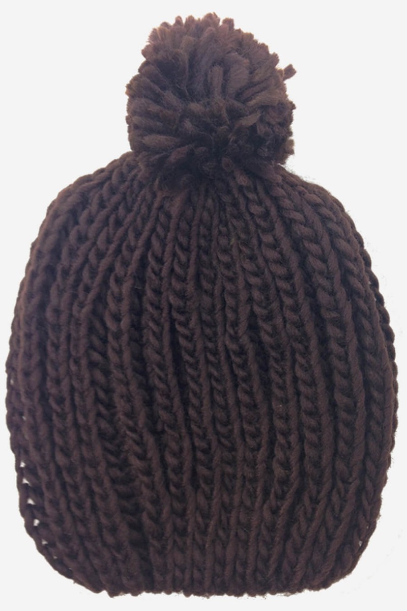 touca feminina de frio gorro marrom touca marrom touca de inverno com pompom