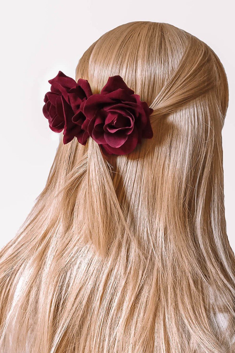 prendedor de cabelo carnaval prendedor de cabelo rosas vermelhas presilha de cabelo flores carnaval