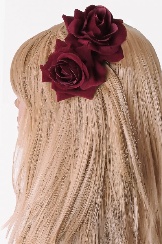 prendedor de cabelo rosa vermelha casamento festa adereço de cabelo carnaval presilha floral rosa vermelha para cabelo