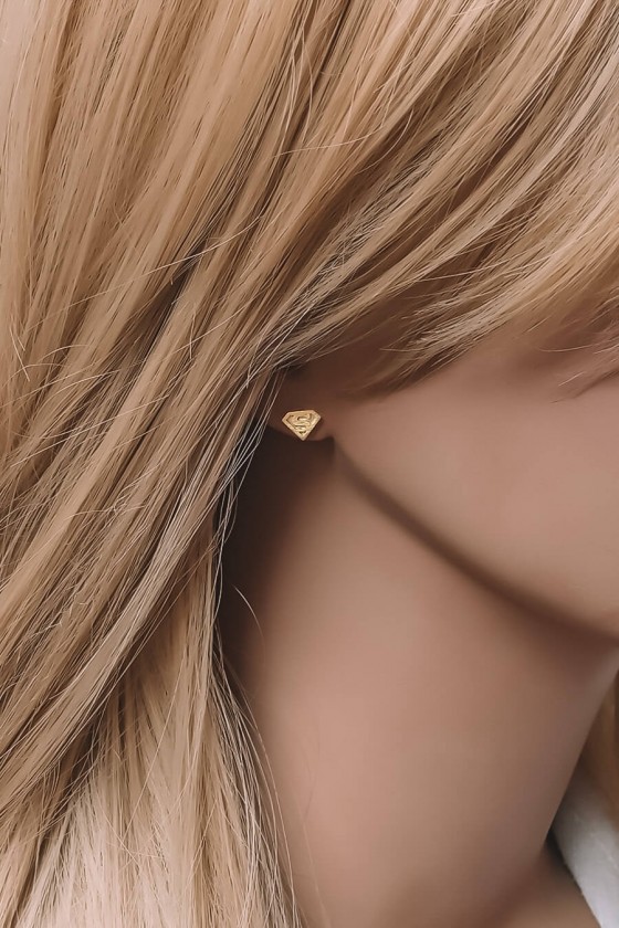 brinco pequeno brinco stud dourado brinco super girl brinco pequeno dourado brinco geek