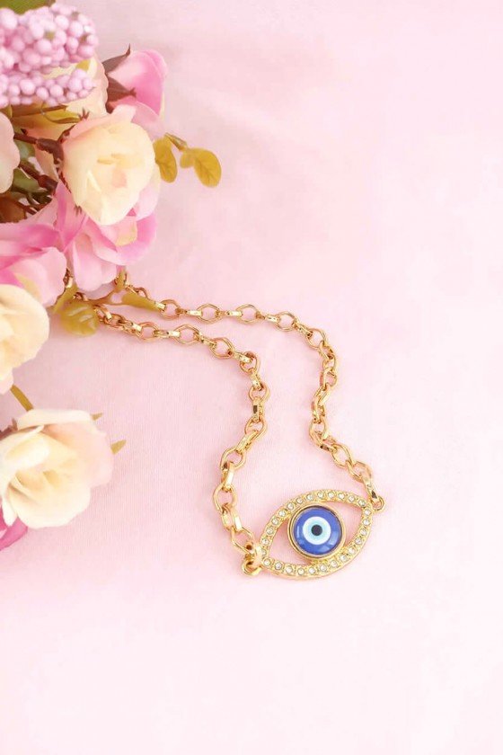 colar feminino olho grego dourado comprar online
