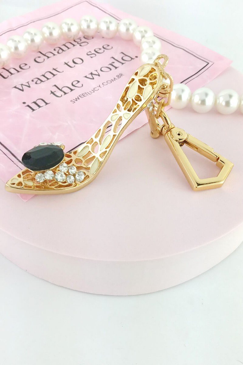 chaveiro dourado pingente sandalia chaveiros femininos de grife