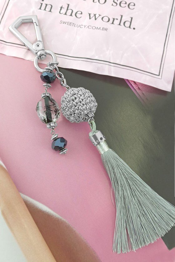 chaveiro para bolsa feminina bag charms chaveiro com franja