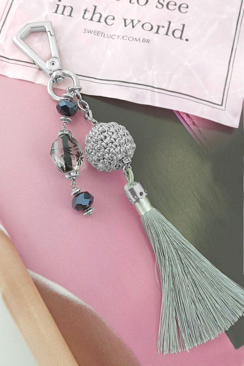 chaveiro para bolsa feminina bag charms chaveiro com franja