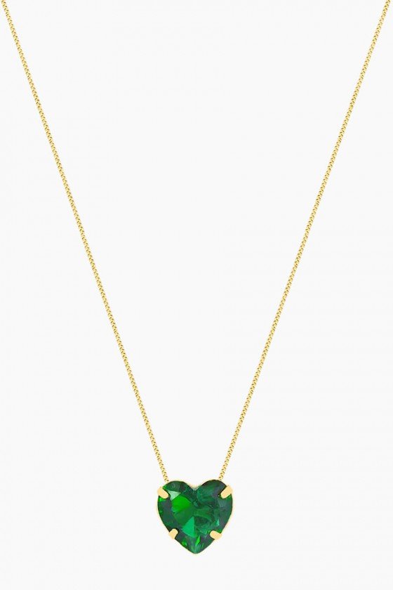 colar de coração verde colares delicados femininos comprar colar delicado