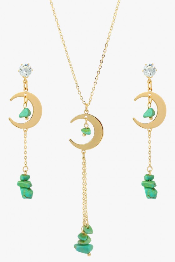 comprar semijoia sp conjunto brinco colar lua dourada colar lua brinco lua