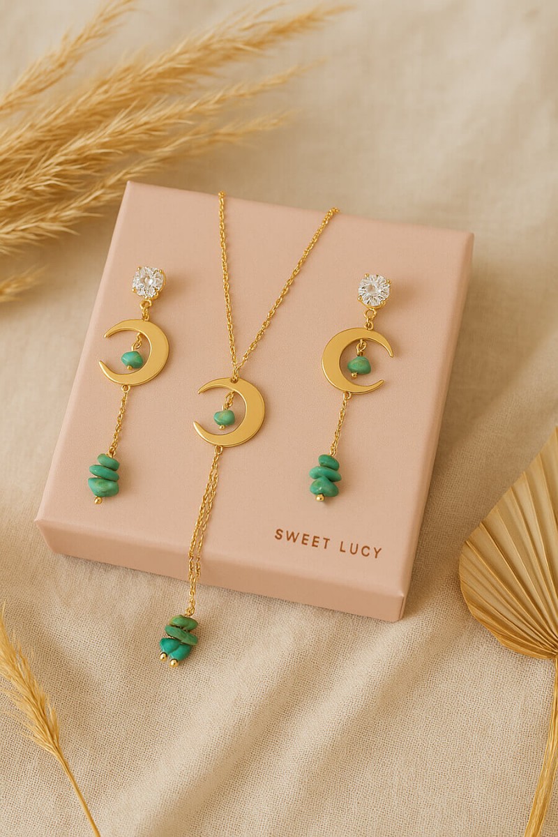 comprar colar de lua folheada a ouro 18k colar com pingente de lua semijoia