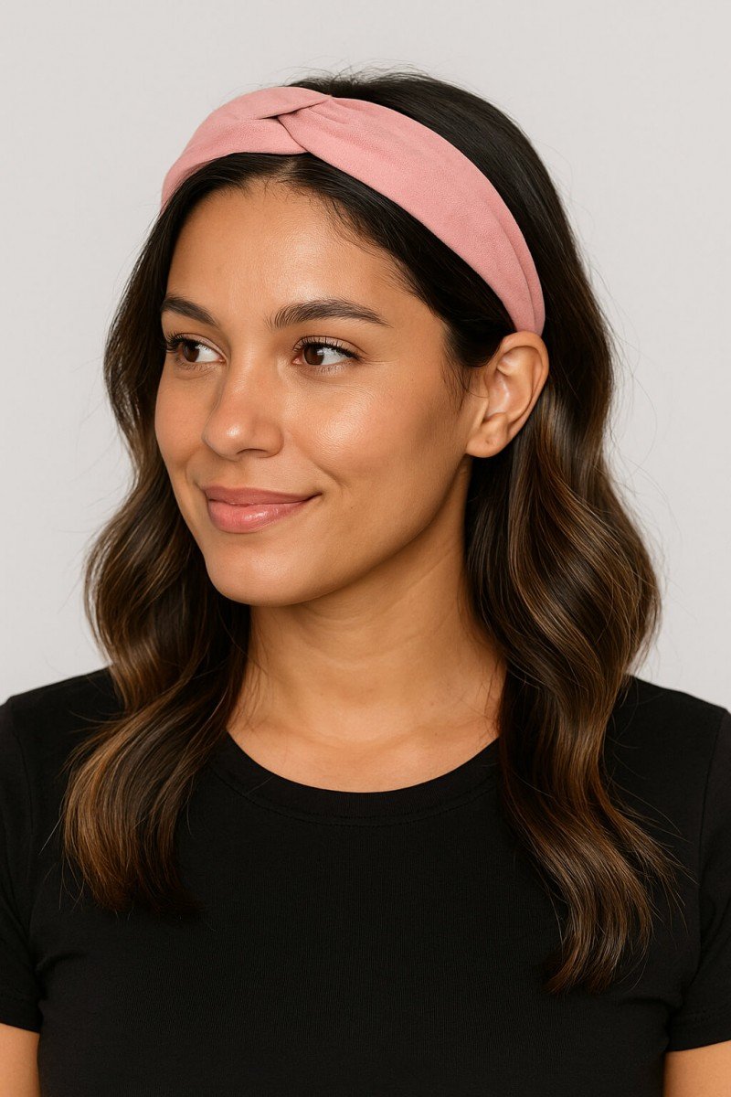 faixa de cabelo rosa seude faixa cabelo feminina camurça sweet lucy acessorios de cabelo feminino