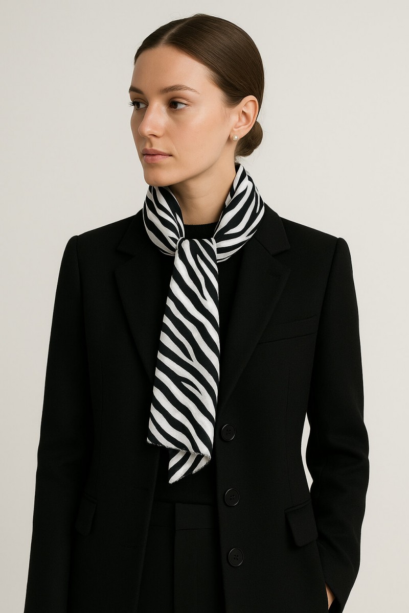 echarpe zebra preto e branco lenço zebra lenços femininos echarpes e lenços  echarpe elegante