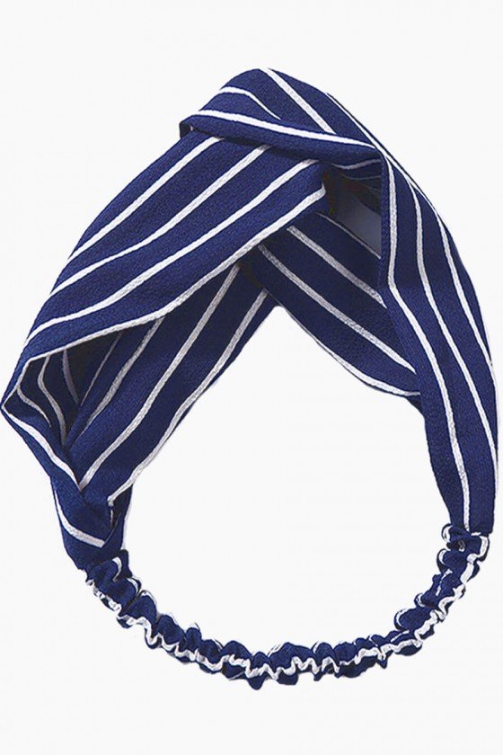 faixa de cabelo feminina listrada azul marinho faixas para cabelos sweetlucy