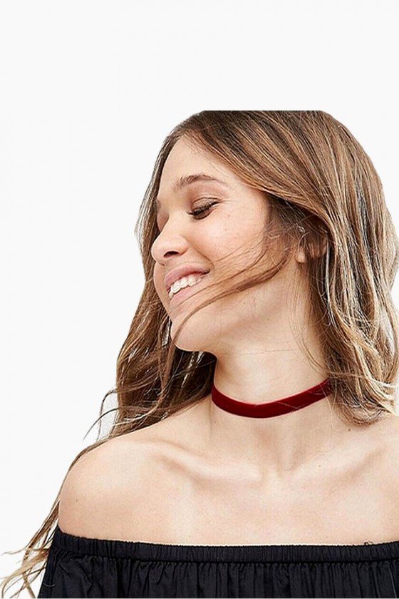 choker de tecido vermelho sweet lucy