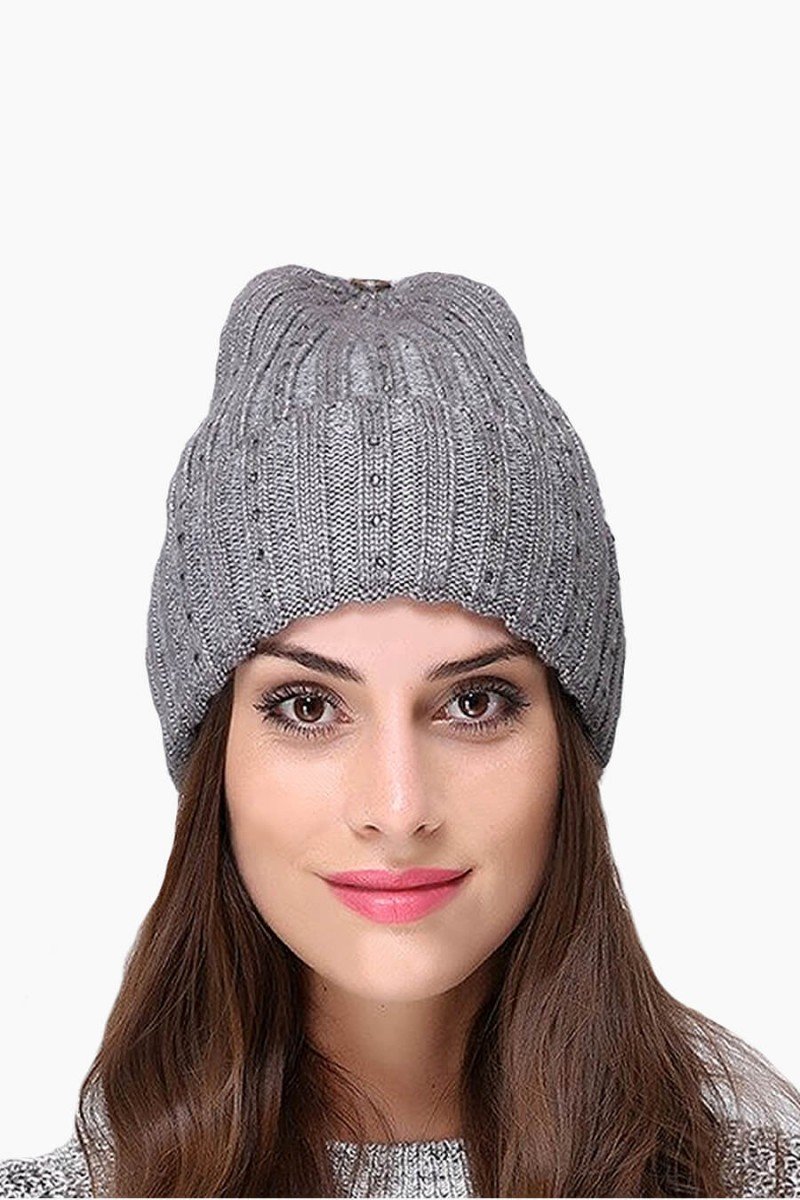 touca gorro feminina cinza com strass toucas sweetlucy