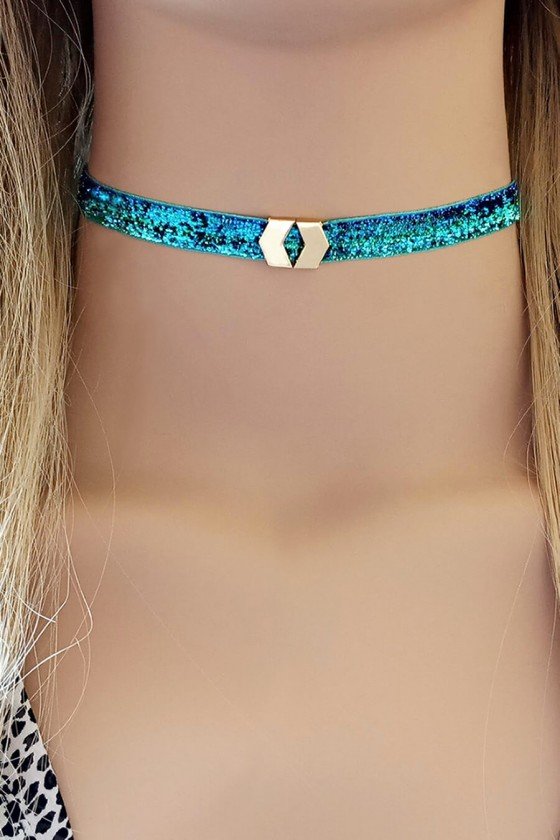 choker azul brilho com pingente chokers sweetlucy choker brilho