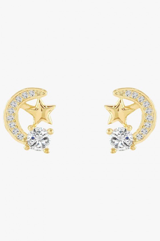 brinco lua e estrela banhado a ouro brinco semijoia sweetlucy brinco feminino delicado