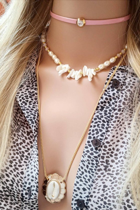 colar choker rosa comprar online