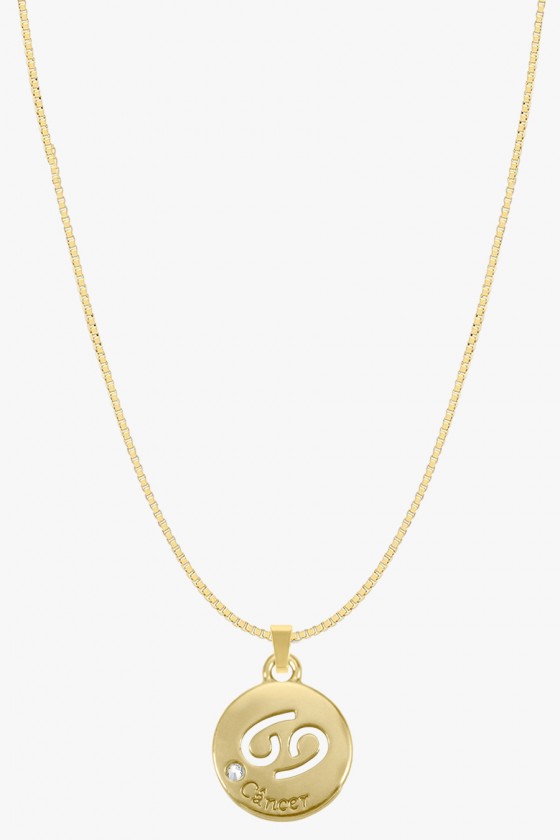 colar signo de cancer banhado a ouro colar zodiaco cancer colares sweet lucy