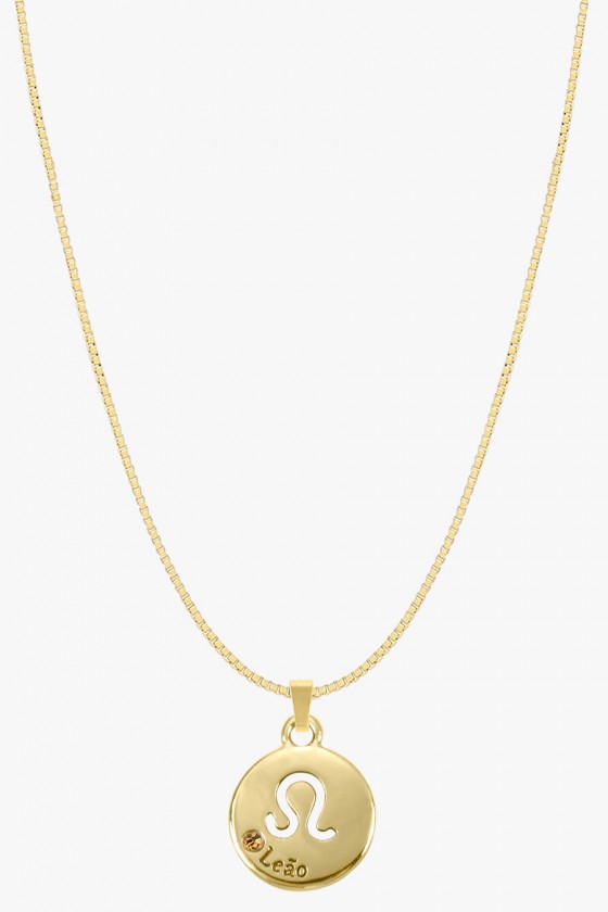 colar signo de leao banhado a ouro colar zodiaco leao colares sweet lucy