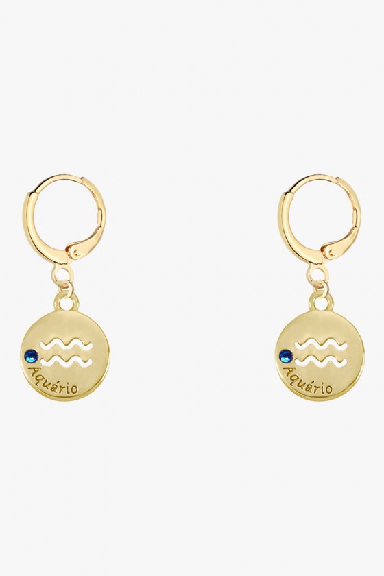brinco argolinha signo aquario semijoias signos do zodiaco brincos sweetlucy
