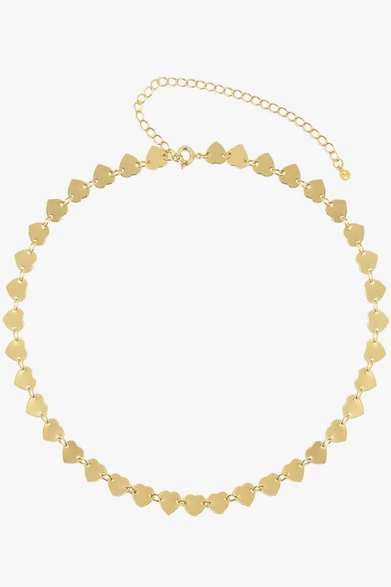 gargantilha de coração choker de coração colar curto de coração colar semijoia de coração colar curto dourado