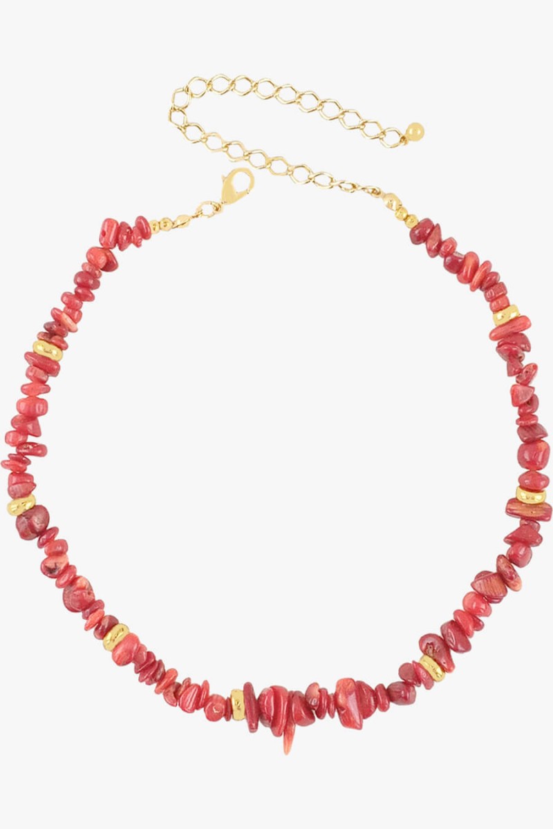 colar vermelho de pedras naturais colar de pedra natural colar feminino online sweet lucy