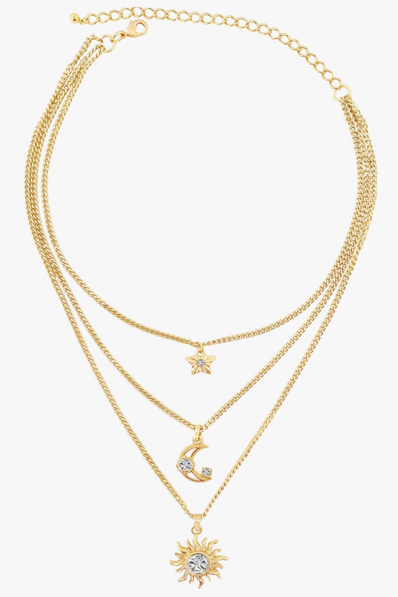 mix de colar dourado estrela lua sol trio de colares sweet lucy conjunto de colar dourado online