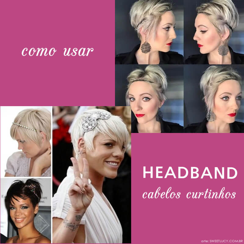 headband em cabelos curtos