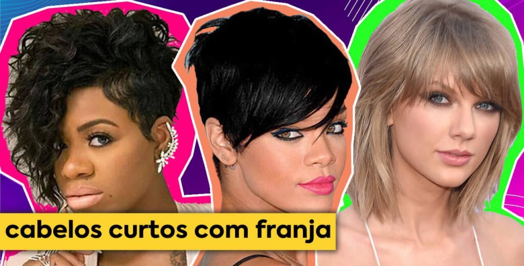 cabelo curto com franja