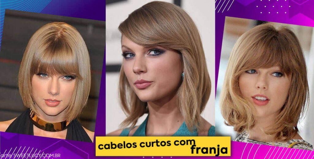 cabelo liso curto com franja