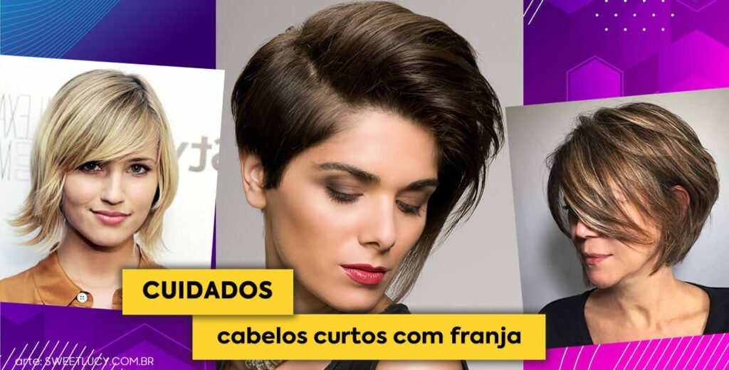 cuidados com os cabelos curtos com franja