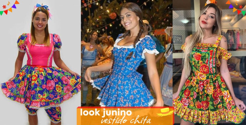 looks de festa junina vestido de chita looks femininos para festas juninas