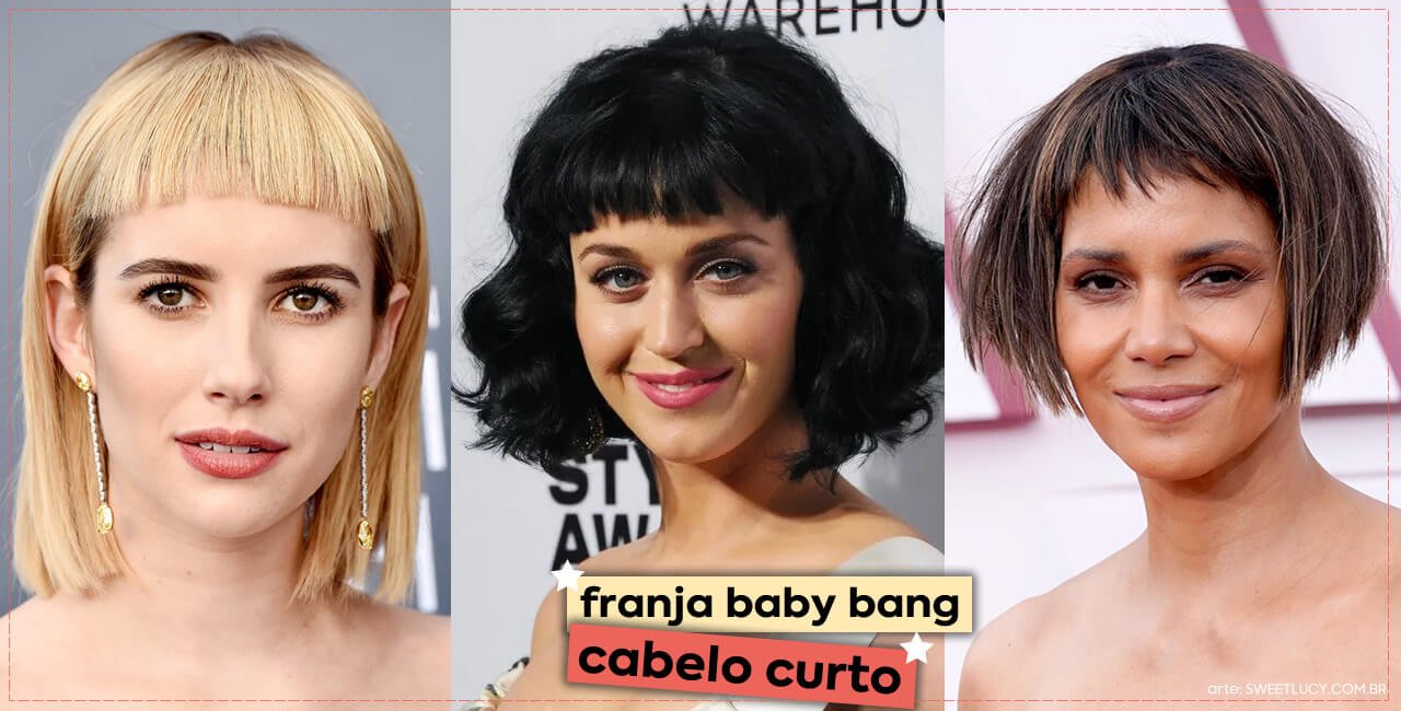 tipo de franja curta baby bang em cabelo curto