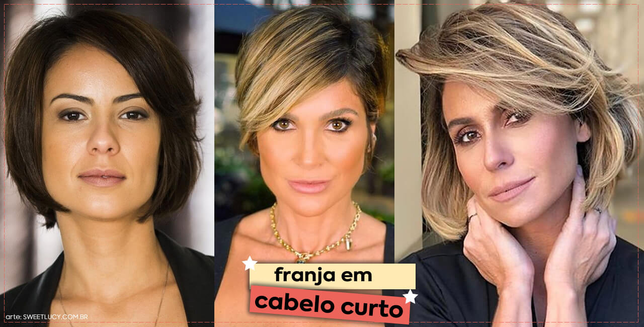 ideias de franja em cabelo curto