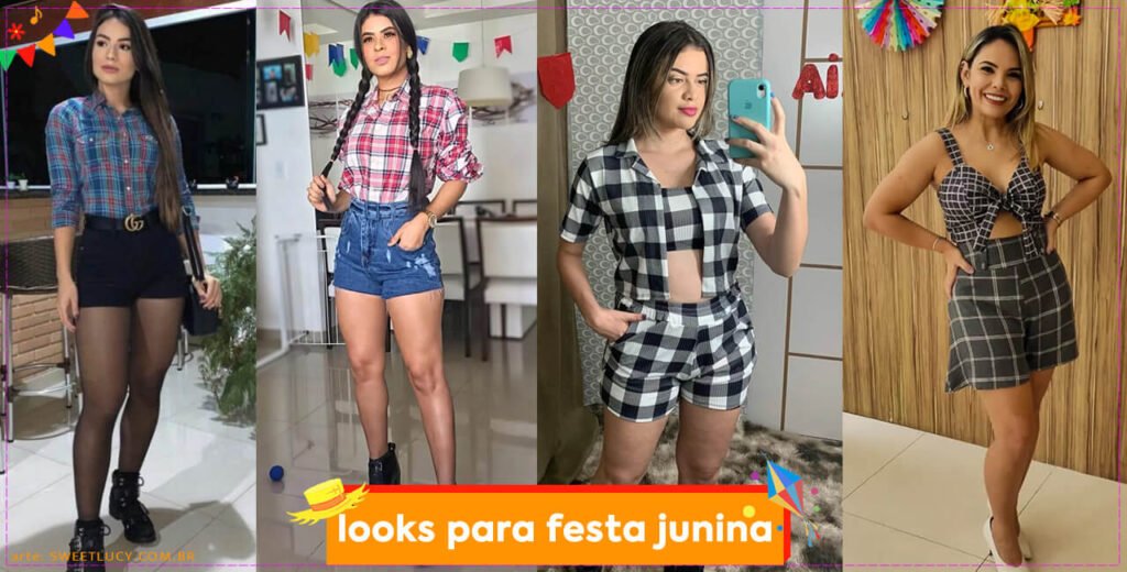 look festa junina improvisado shorts