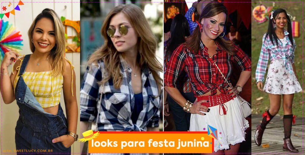 look festa junina camisa xadrez