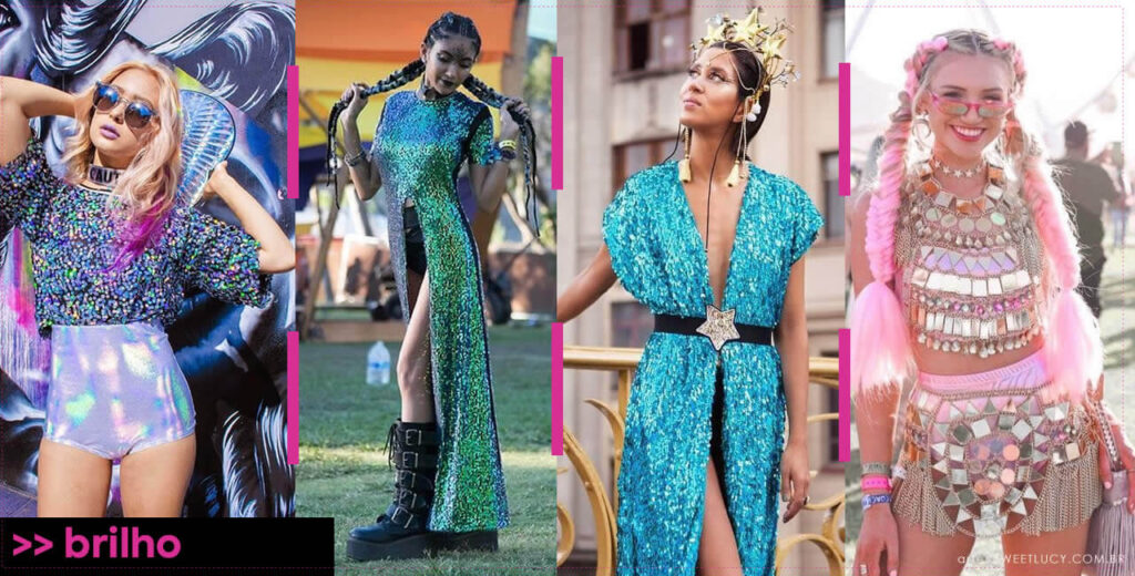 look holografico e brilho para the town festival