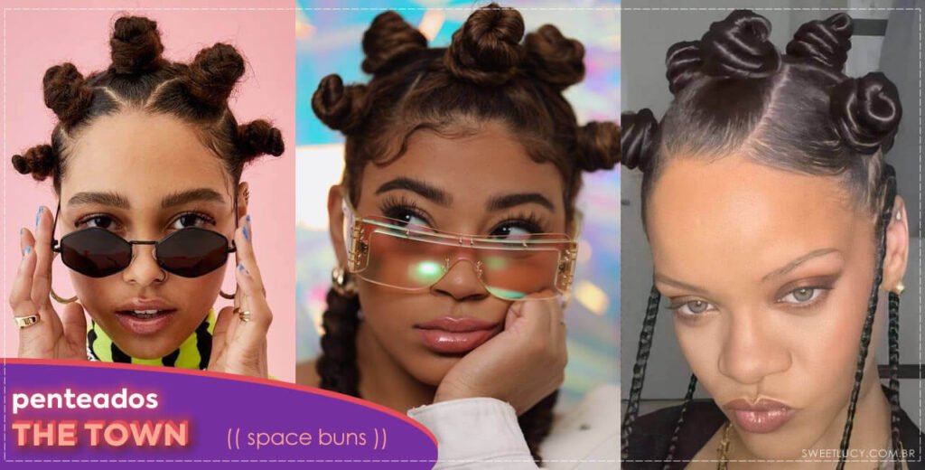 penteado space buns para festivais