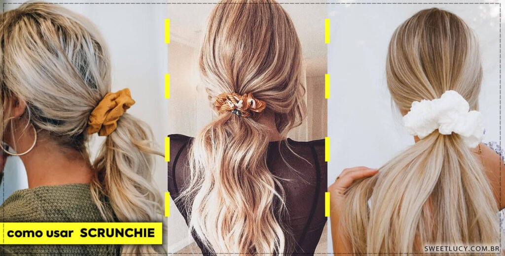 como transformar o penteado scrunchie scrunchie com rabo de cavalo baixo