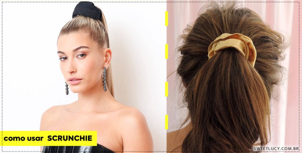 como usar scrunchie com rabo de cavalo