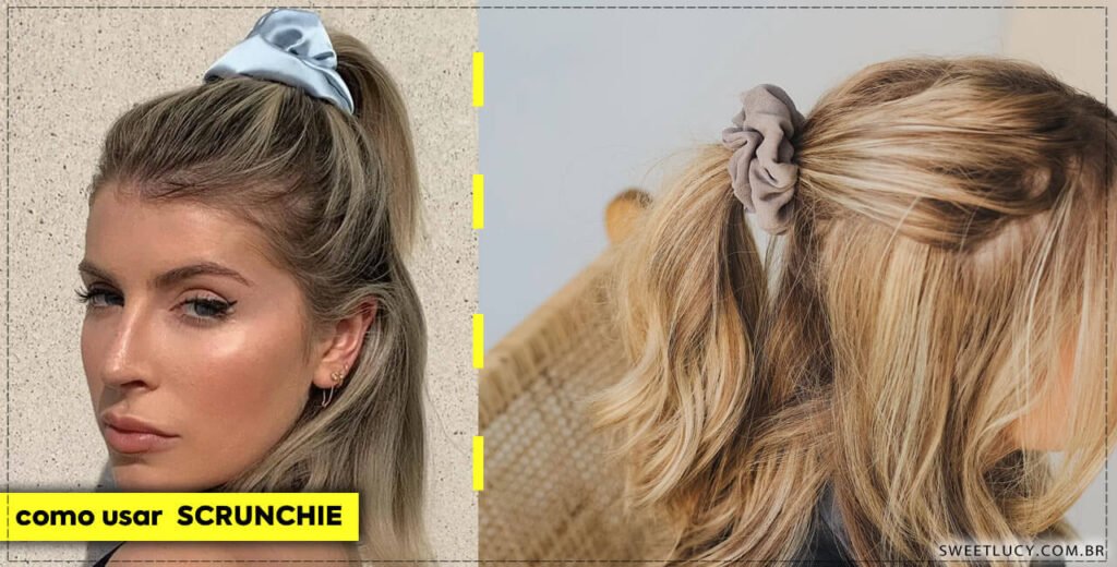 scrunchie como usar o acessorio elastico de cabelo