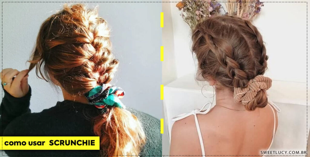 scrunchies com tranças