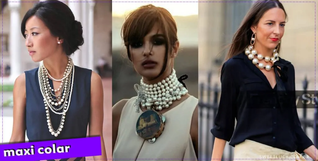 como usar maxi colares grandes no look feminino