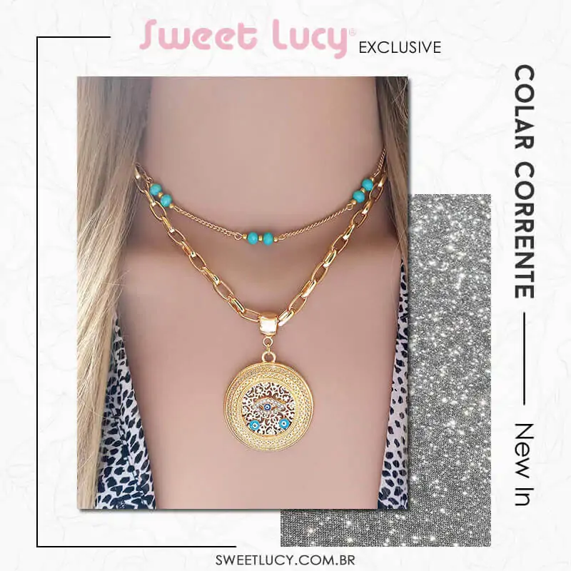 tipo de colar feminino colar corrente sweet lucy acessorios