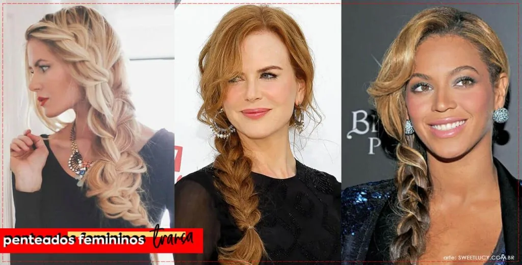ideias de tranças de lado feminino tipo de penteado para cabelo