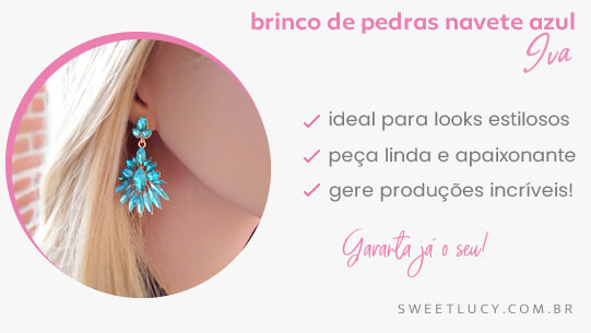 brinco de pedras azul navete brincos sweet lucy