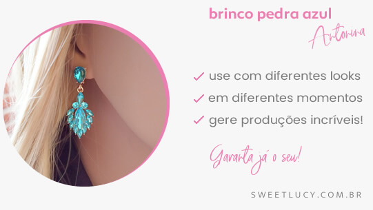 brinco de pedra azul sweet lucy